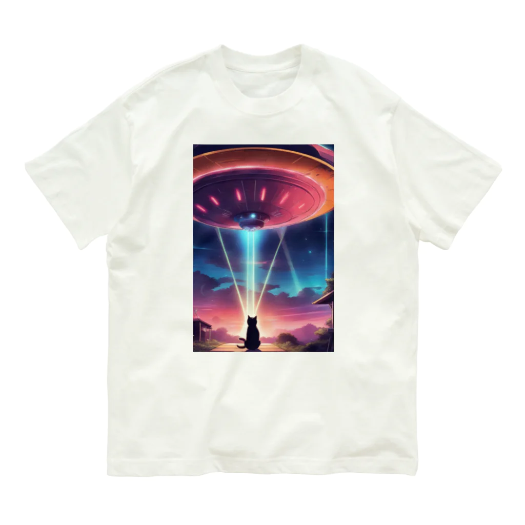 ParadigmStar　パラダイムスターのUFOに遭遇!? 不思議な猫のキャトルミューティレーション！👽🐱✨ Organic Cotton T-Shirt