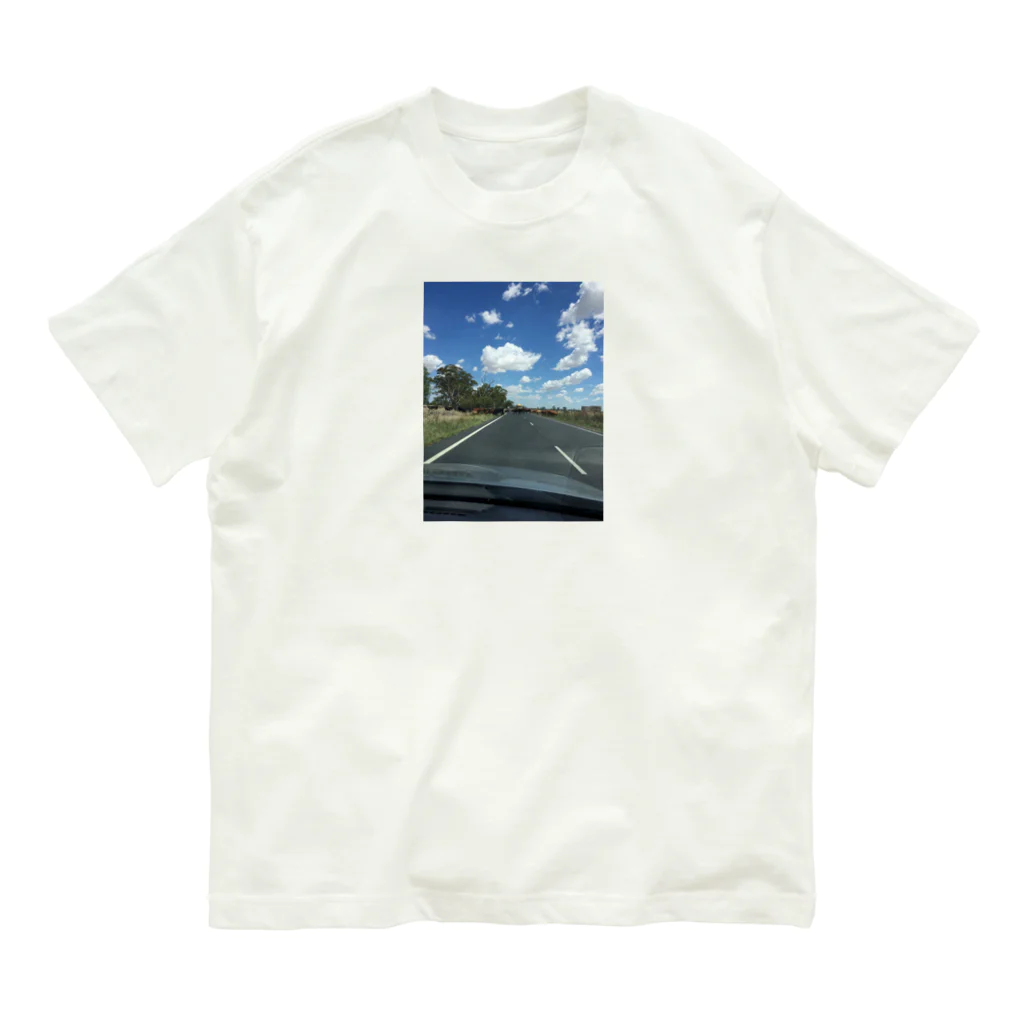 YASUE ABE JPのSend your location オーガニックコットンTシャツ