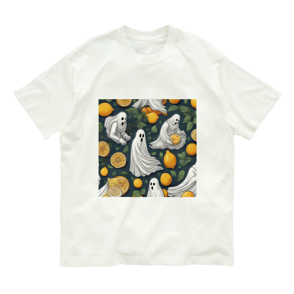 mothmanのレモンをあやす幽霊 オーガニックコットンTシャツ