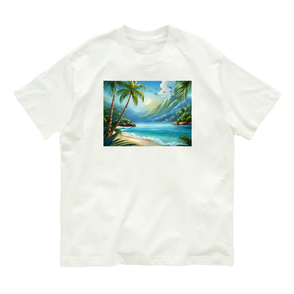 Happy Shopの南国の静かな海 Organic Cotton T-Shirt