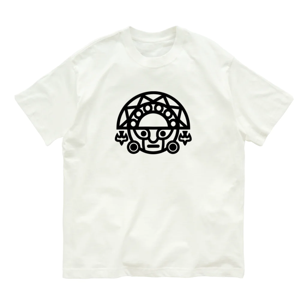 QUQU_WORKSのテゥミ ペルーの偶像 インカ帝国 ブラック Organic Cotton T-Shirt
