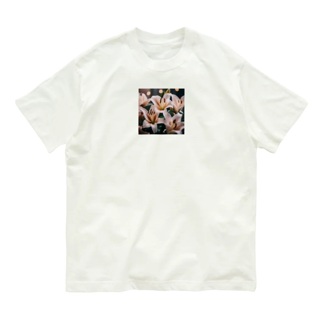 neat55のヒメユリの優雅な花弁 オーガニックコットンTシャツ