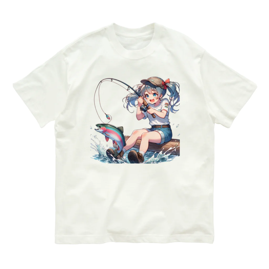 チェリモヤの釣り女子 ツリガール 01 オーガニックコットンTシャツ