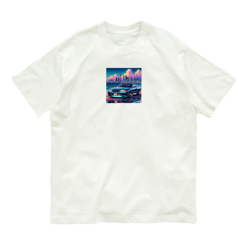 nuuartの湾岸線を走るスポーツカー オーガニックコットンTシャツ