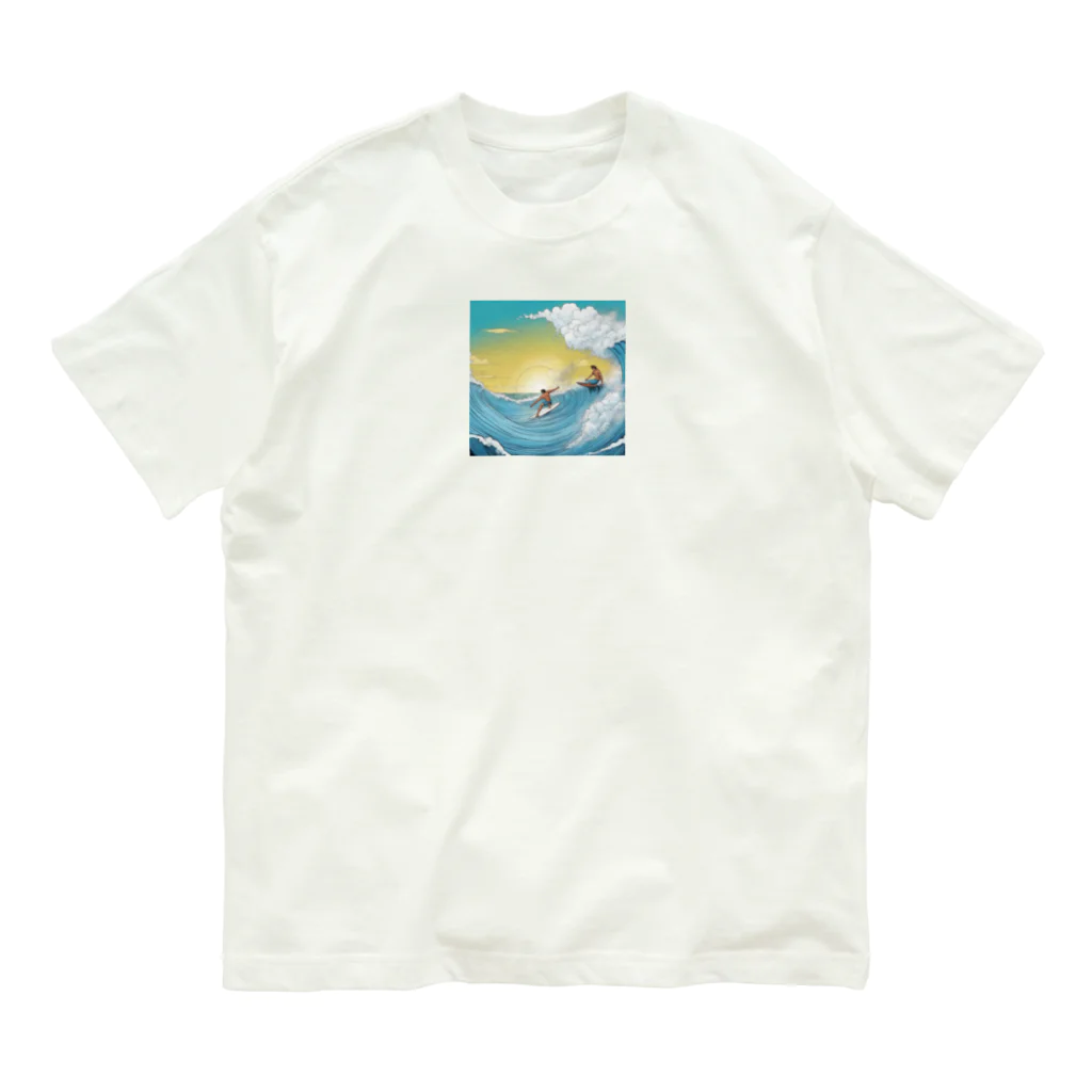 どうぶつやのハワイ　サーフィン Organic Cotton T-Shirt