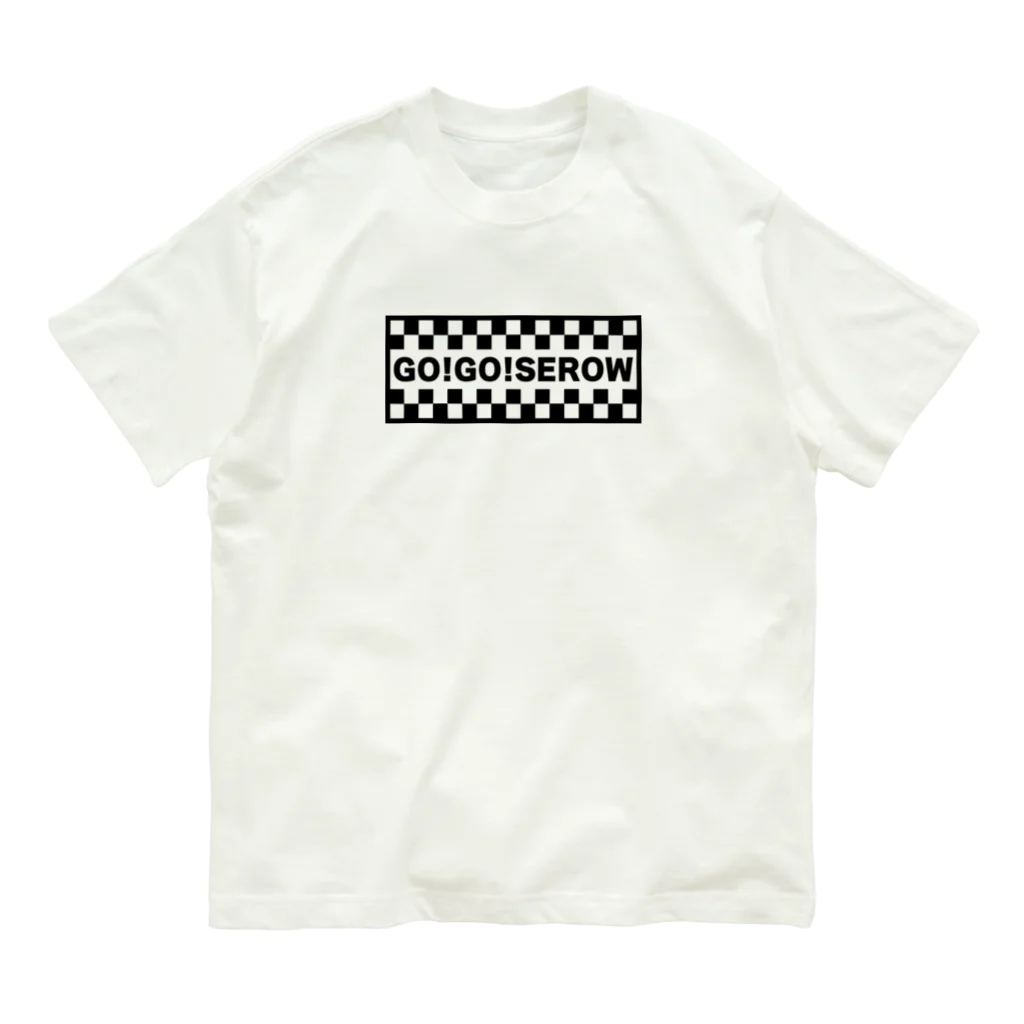 QUQU_WORKSのGO!GO!SEROW ゴーゴーセロー ヤマハ ブラック オーガニックコットンTシャツ