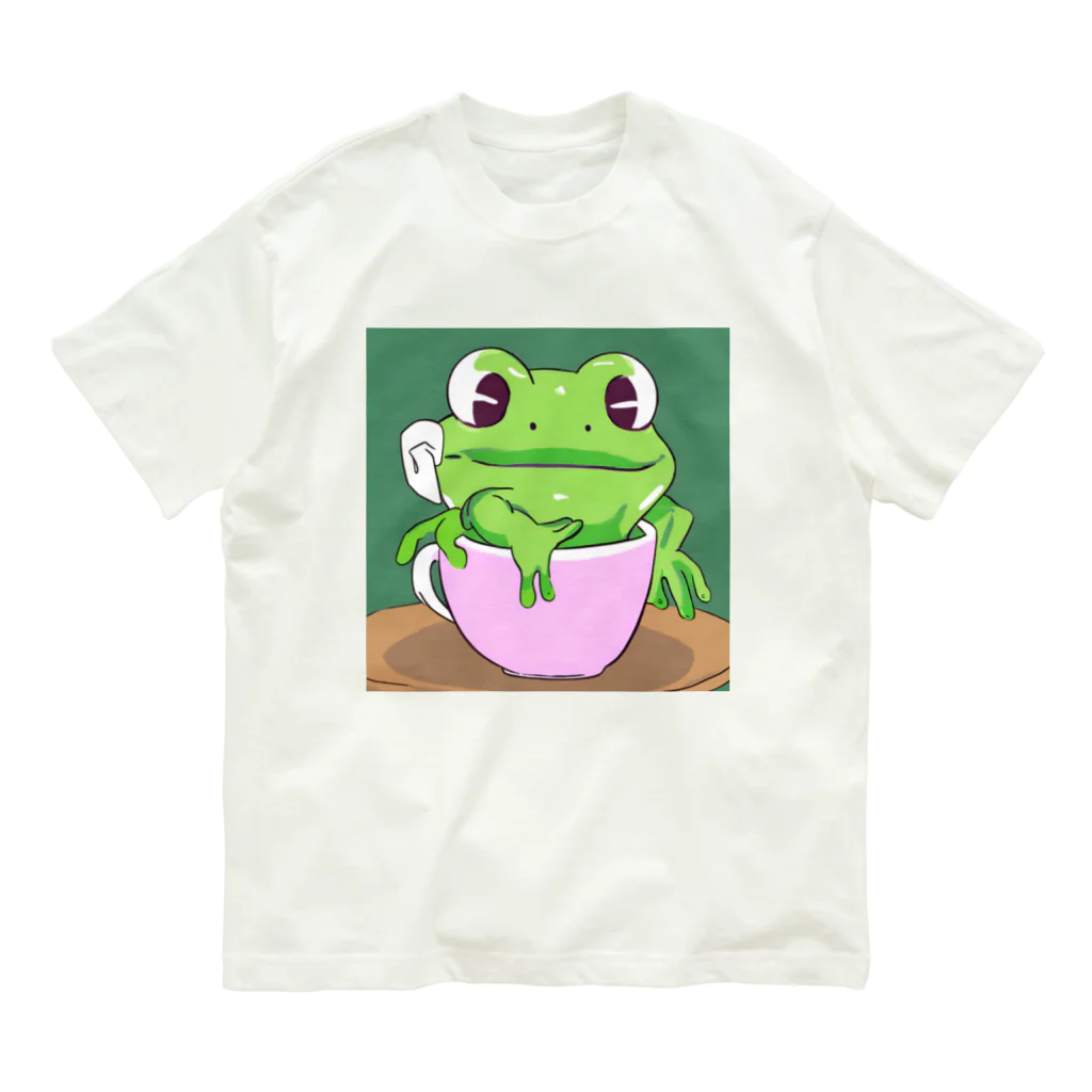 Louvreのかわいい蛙くん オーガニックコットンTシャツ