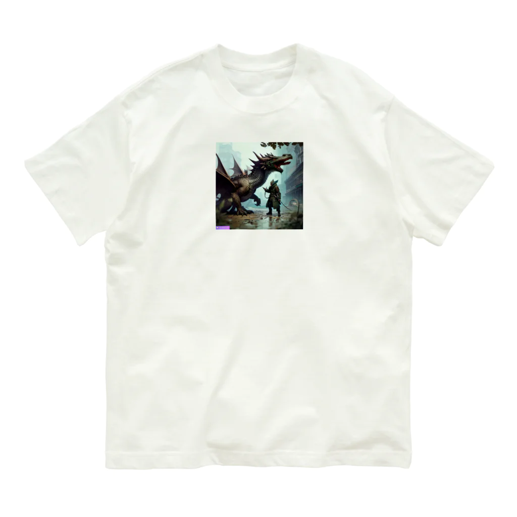 だまショップ@子ども向けの闇属性っぽい恐竜くん8号 Organic Cotton T-Shirt