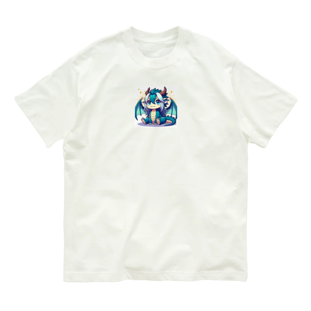 可愛らしいドラゴンのイラストグッズ店の可愛らしいドラゴンマスコット Organic Cotton T-Shirt