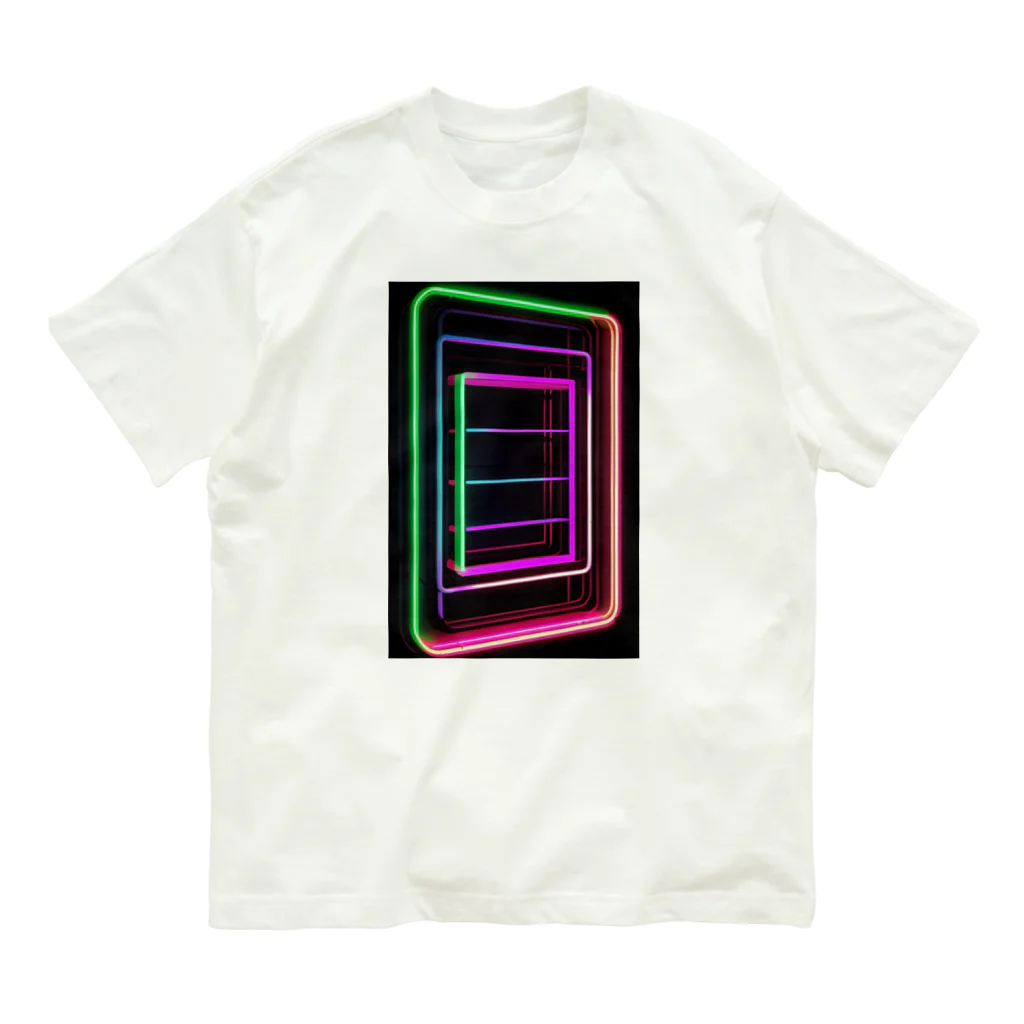 Association Against Mirroring SelfiesのAbstract_Neonsign Organic Cotton T-Shirt