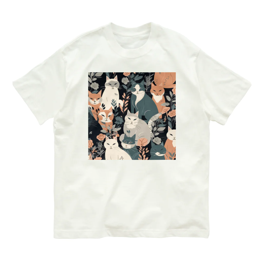 にょらやま堂のmodern cat's Organic Cotton T-Shirt