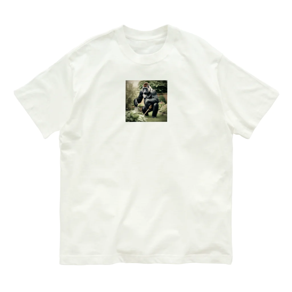 kagamimotiの庭師のゴリラ Organic Cotton T-Shirt