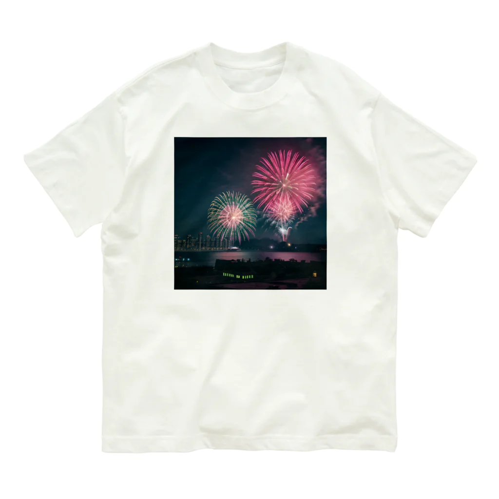 あかいはちの花火 Organic Cotton T-Shirt