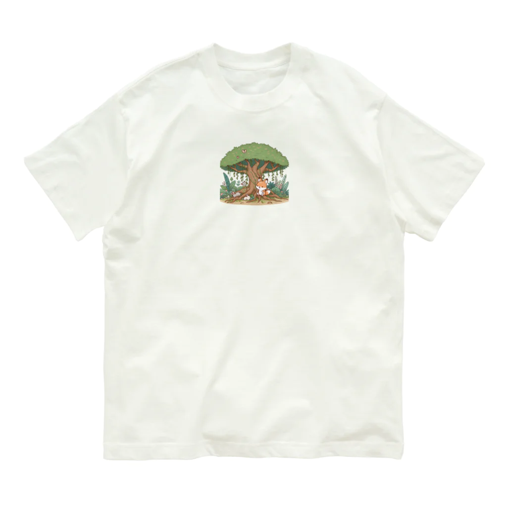 星パンダショップのガジュマルとキツネと森の仲間たち Organic Cotton T-Shirt