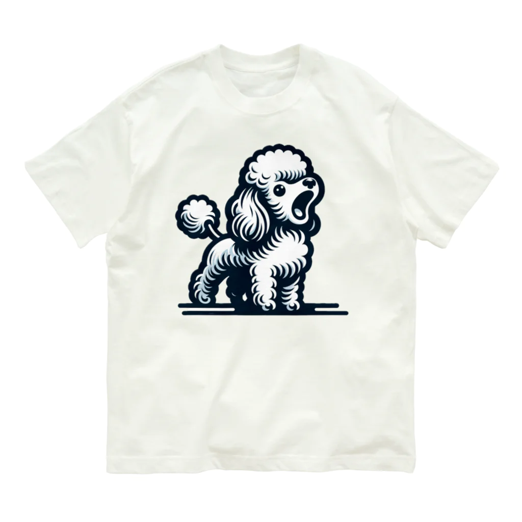 Tokyo_Doodleのもふもふアプリコット　トイプードル　ほえる Organic Cotton T-Shirt