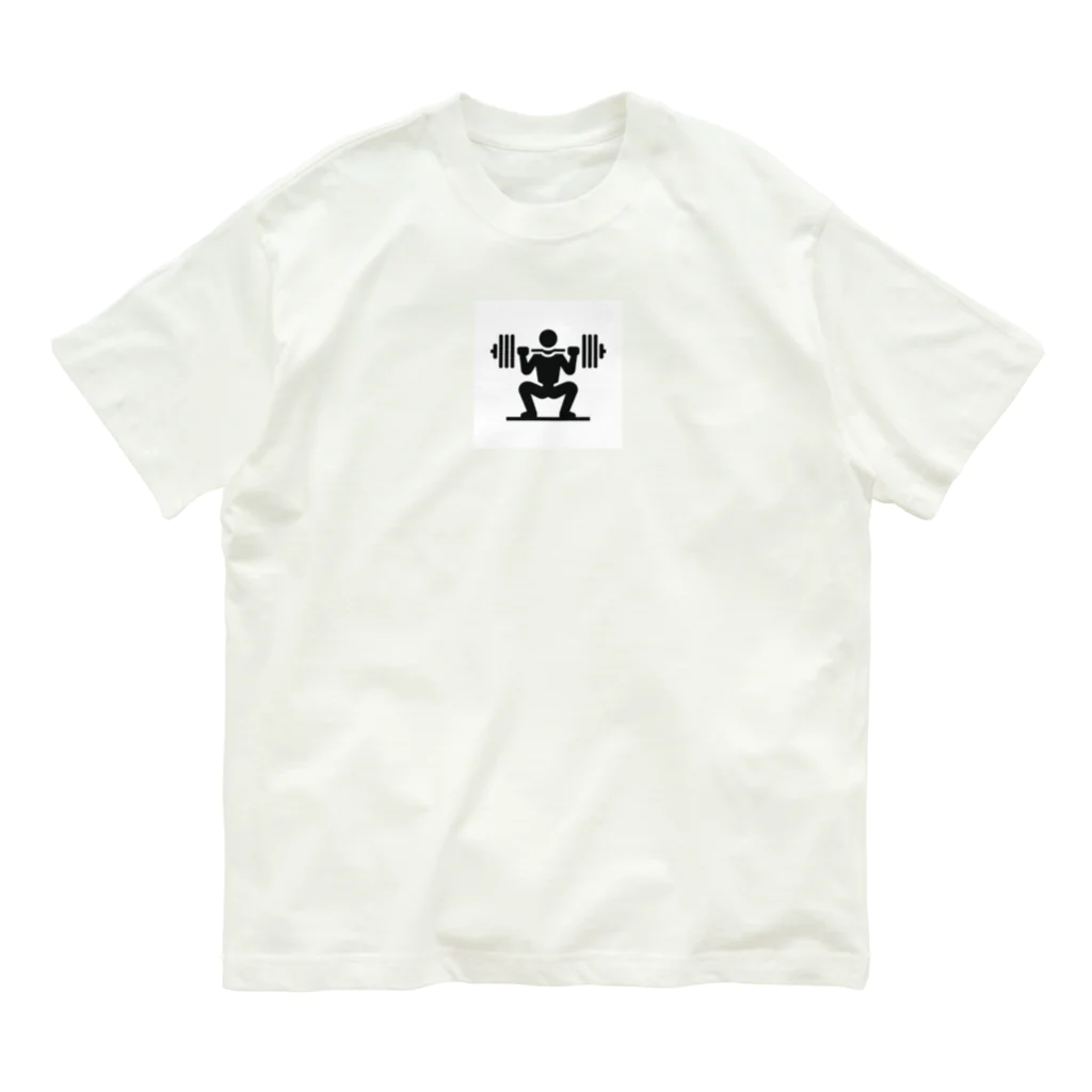 KIKiのバーベルスクワット Organic Cotton T-Shirt