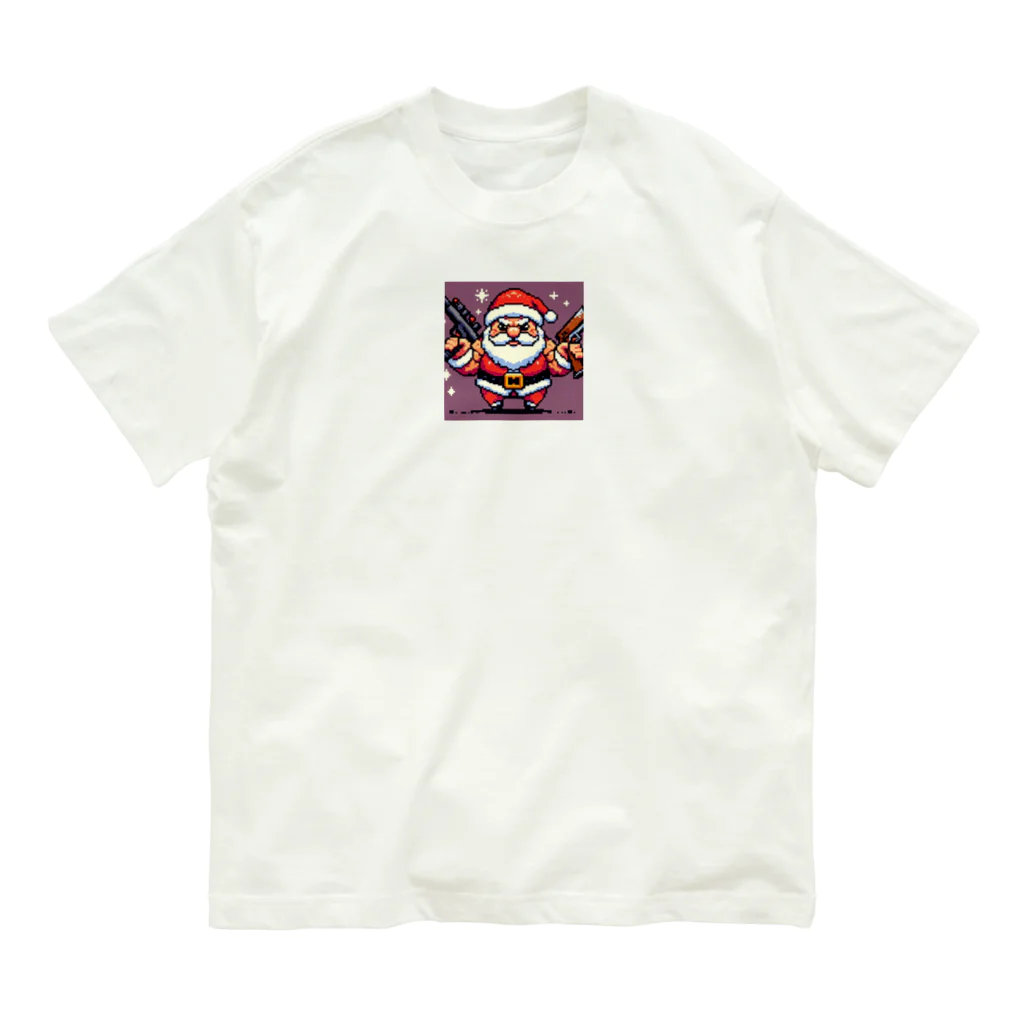 お茶目なドット絵のドット絵サンタさん Organic Cotton T-Shirt