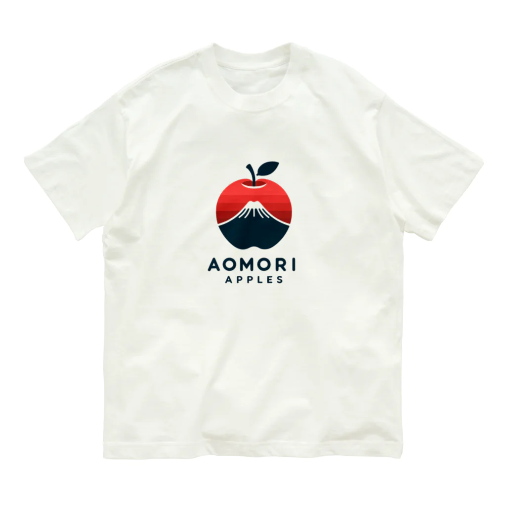 KUMACHOPのあおもりりんごと岩木山 Organic Cotton T-Shirt