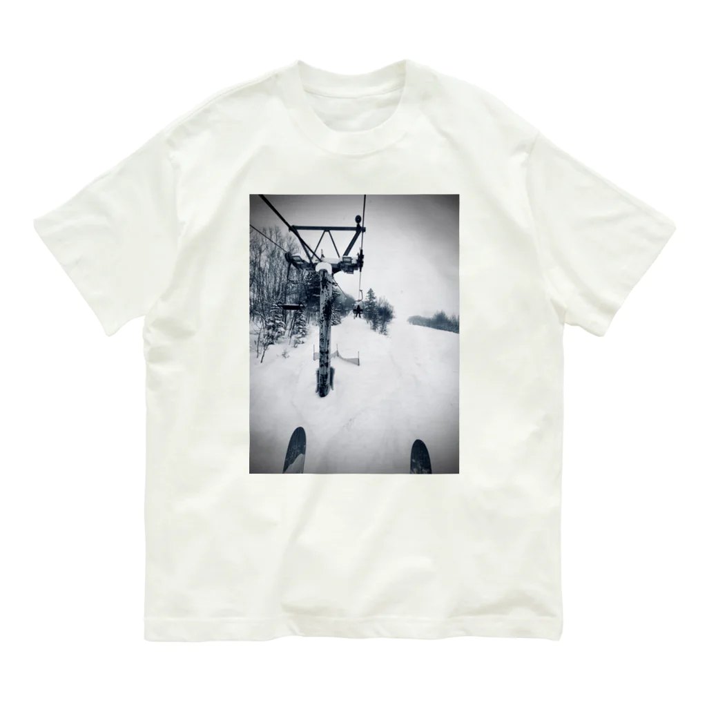 SNOW LIFE JOURNEYのリフトの上で オーガニックコットンTシャツ