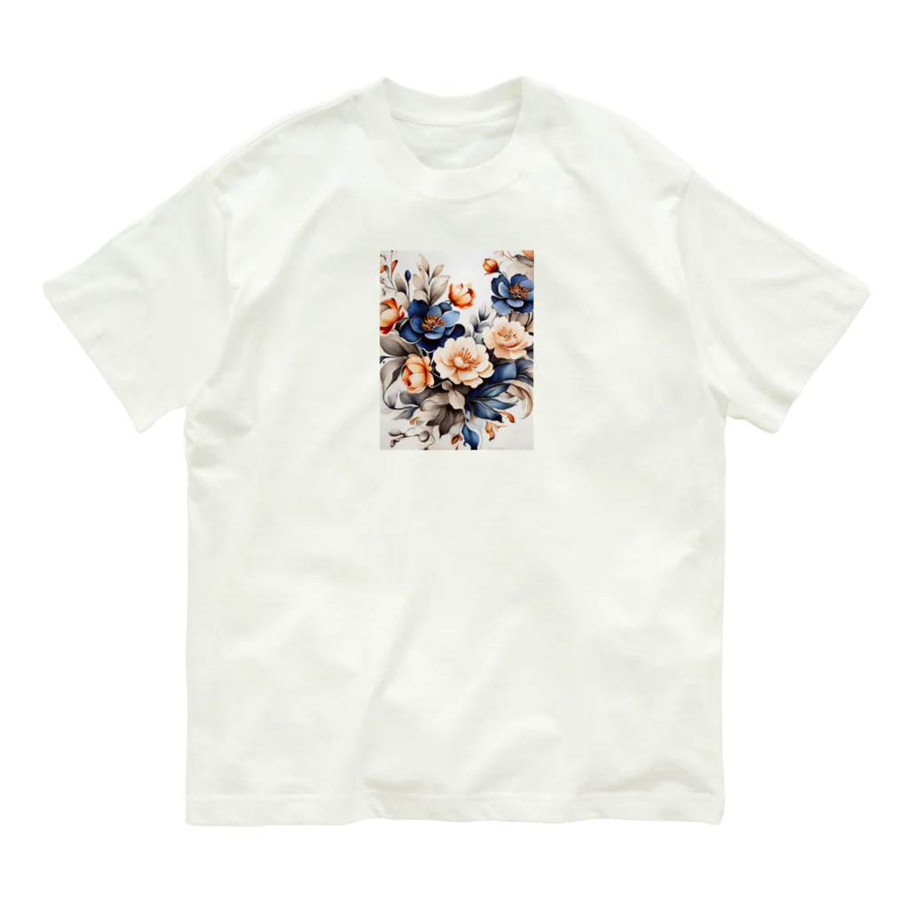 Lemon teaの花々・渋 オーガニックコットンTシャツ