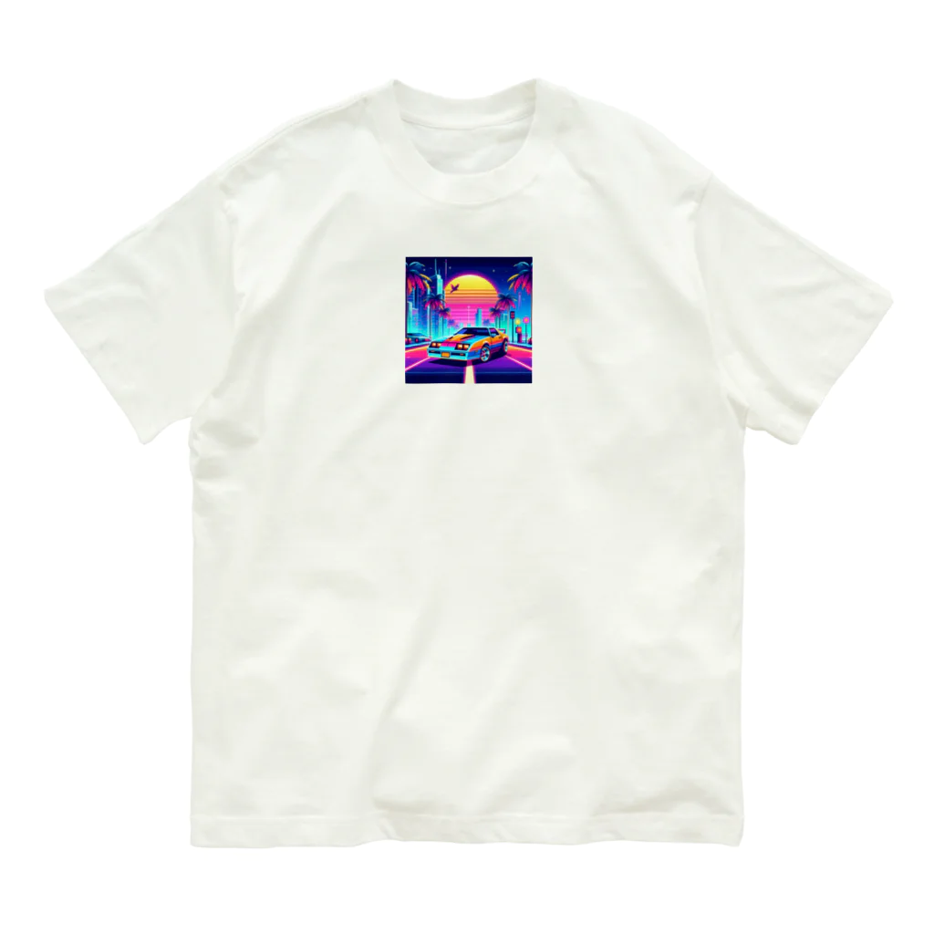 お茶目なドット絵のドッド絵車 Organic Cotton T-Shirt