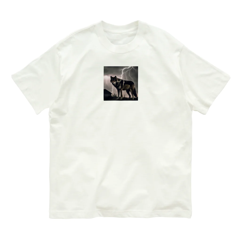狼ショップの雷霆の嵐狼 Organic Cotton T-Shirt