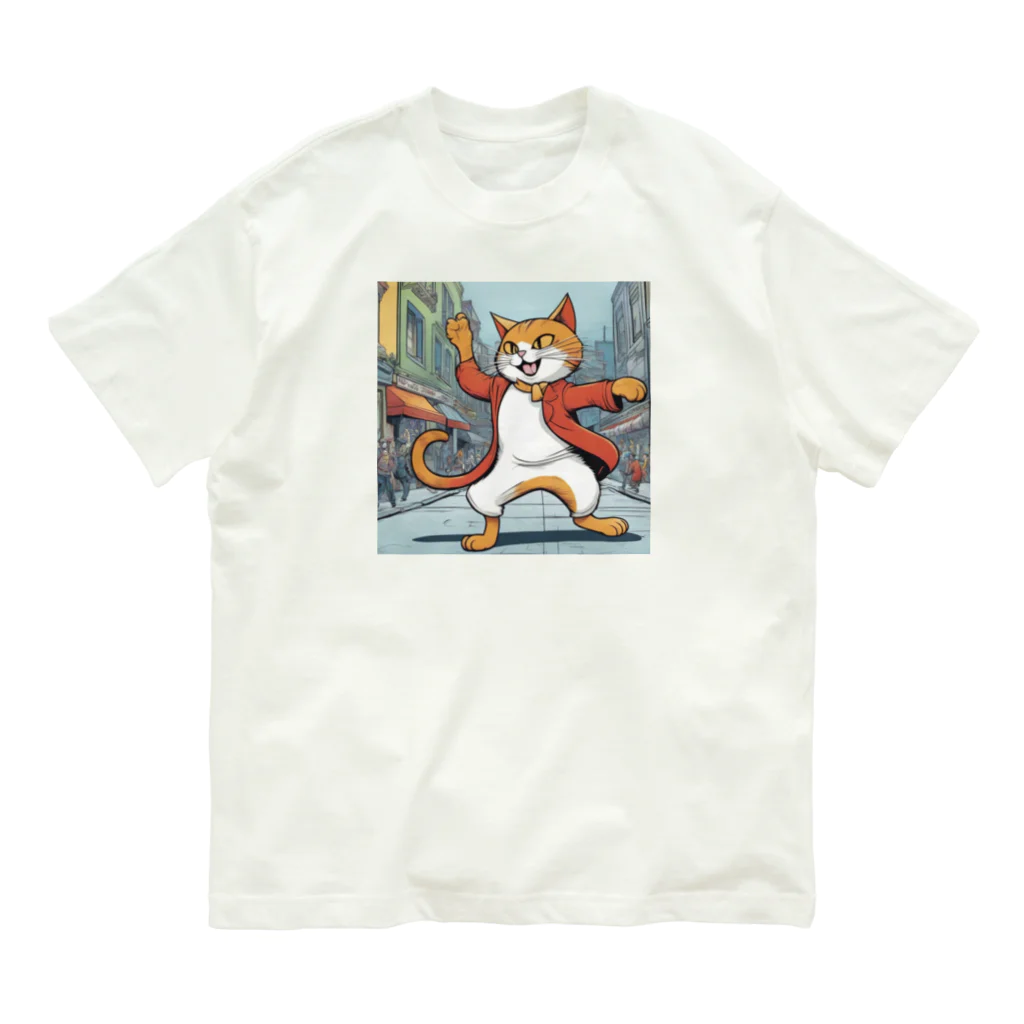 kuromasu_yuzuの遊び人だニャー Organic Cotton T-Shirt