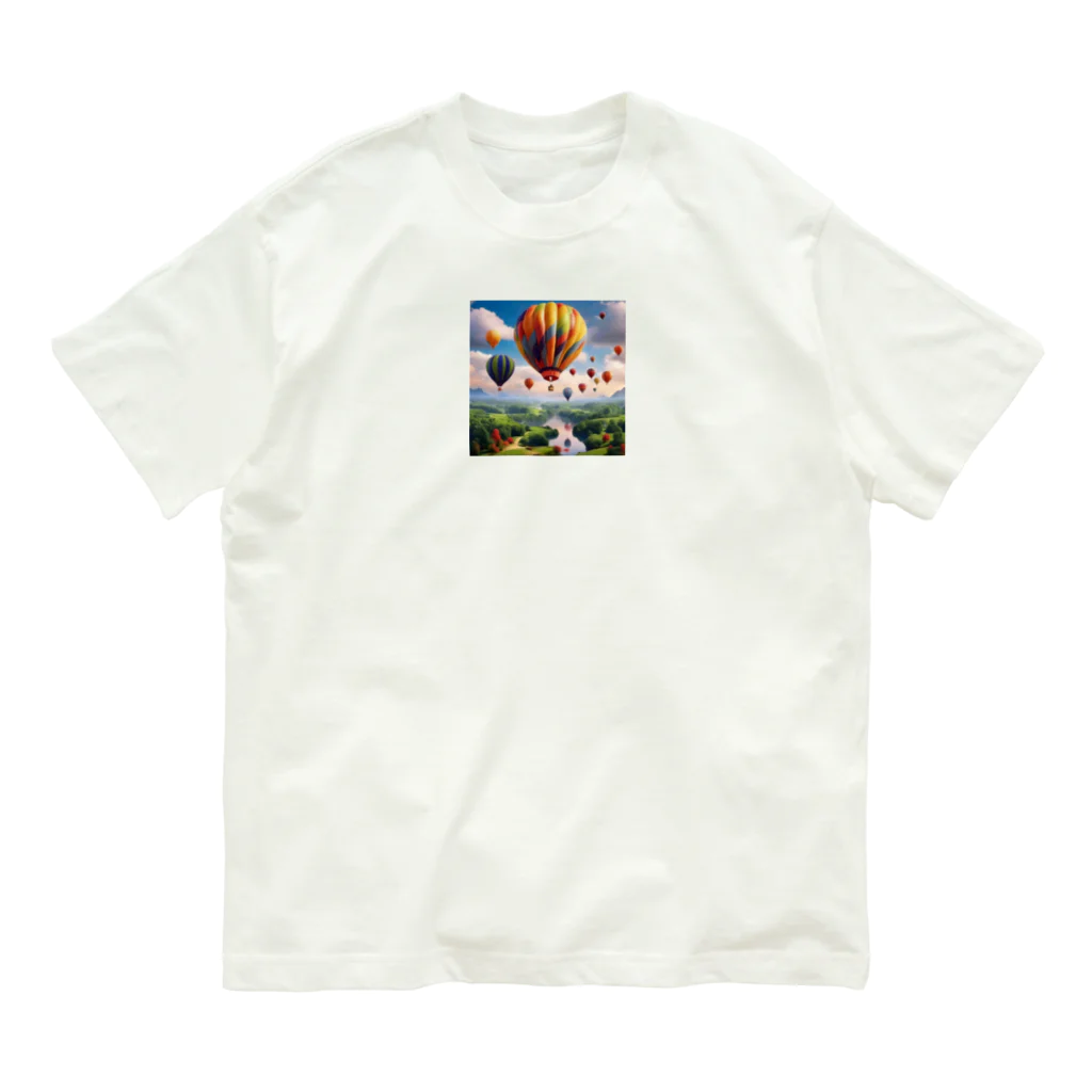 ai美女ショップの気球からの景色 Organic Cotton T-Shirt