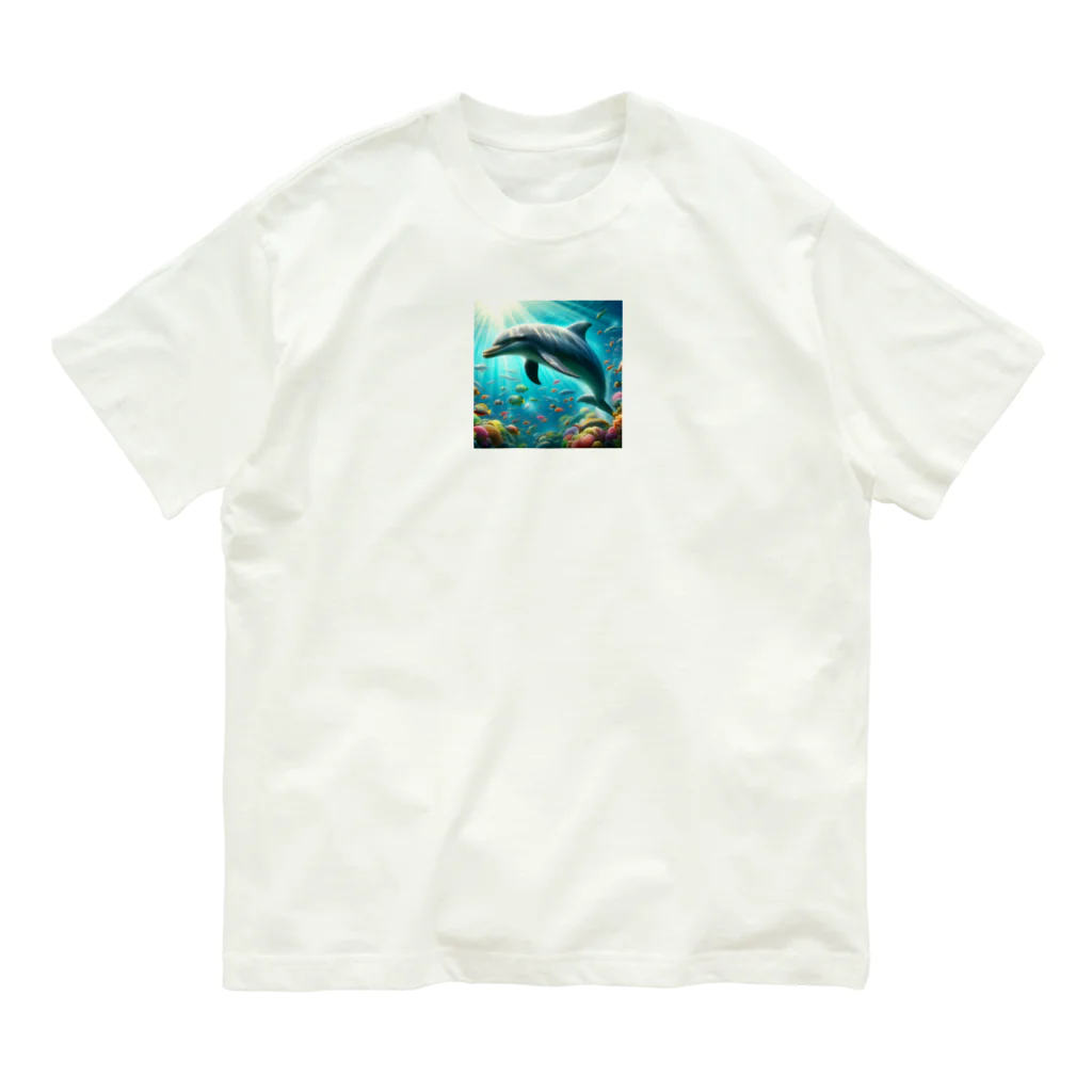 Lovers-chapelの美しいイルカ Organic Cotton T-Shirt