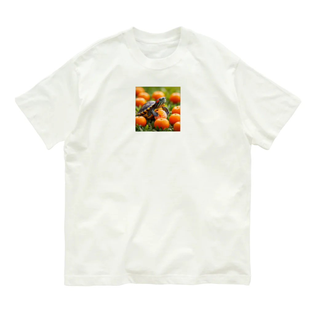 saijo79のオレンジミドリガメ オーガニックコットンTシャツ