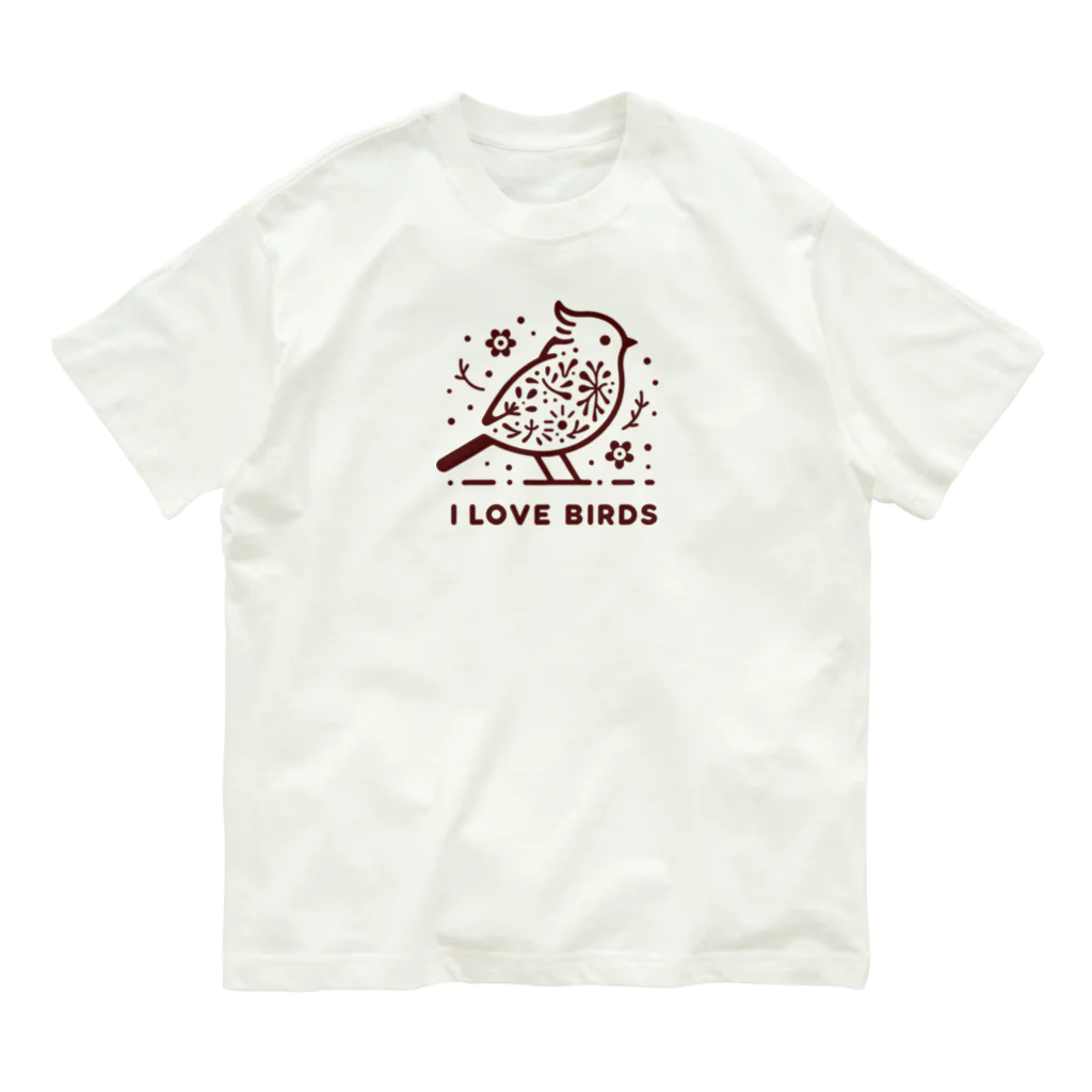 鳥さんと一緒の野山のカケス Organic Cotton T-Shirt