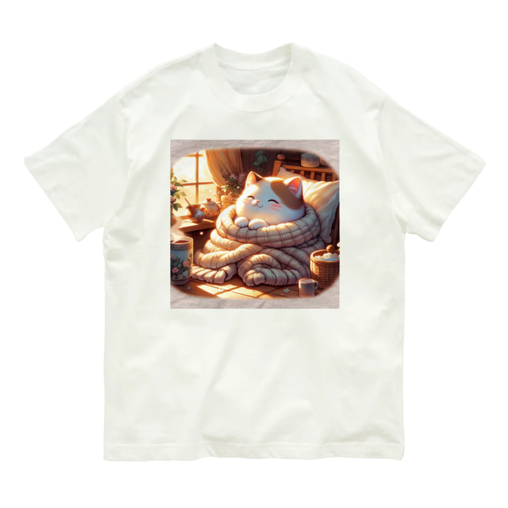 Cat-To-Critter-Fashionのほのぼのな猫 Organic Cotton T-Shirt