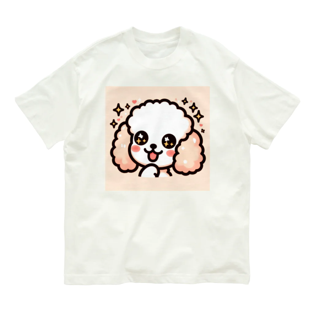 RyuReoの【ステッカー】ふわもこワンコ - わぉver オーガニックコットンTシャツ