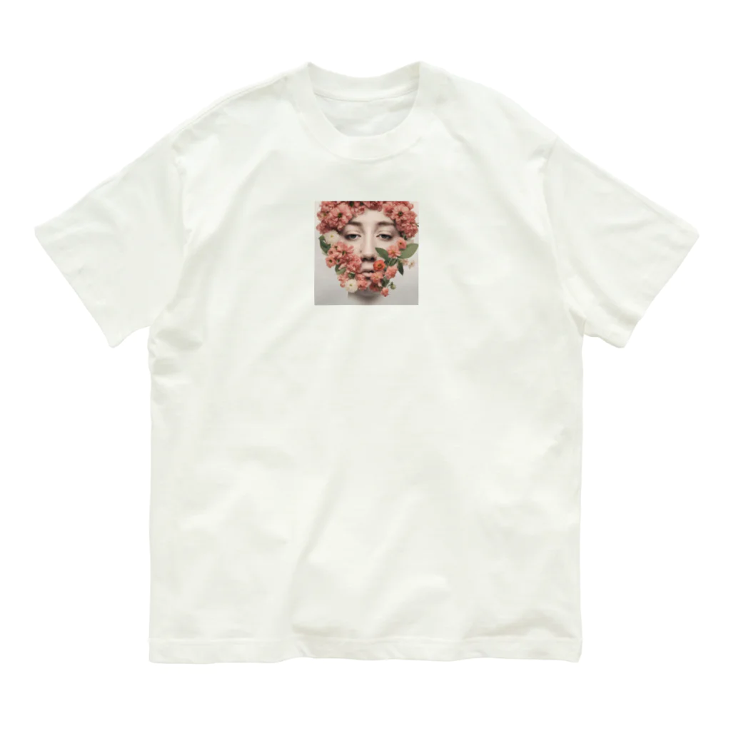 peach treeの鼻には花を オーガニックコットンTシャツ