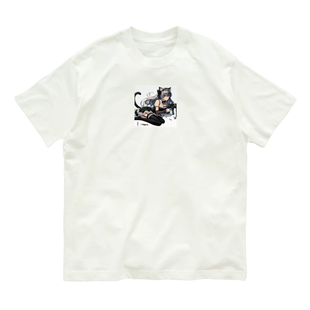 cray299の闘う猫メイド🐾5 オーガニックコットンTシャツ
