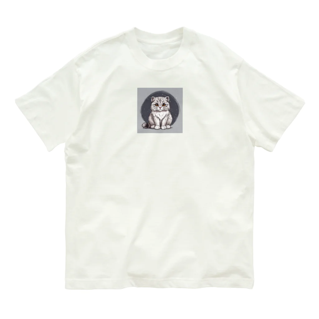 可愛いは宇宙のマヌルネコ　可愛い　アイテム Organic Cotton T-Shirt