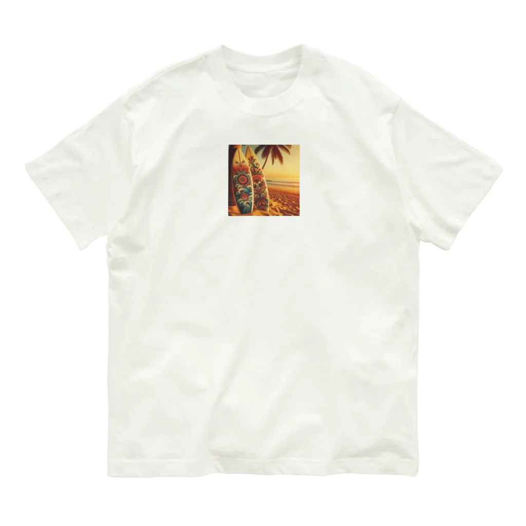 Lovers-chapelのレトロサーフボード Organic Cotton T-Shirt