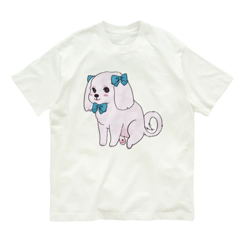 我楽汰倉庫_第二支部(犬)のおしゃれなマルチーズ Organic Cotton T-Shirt