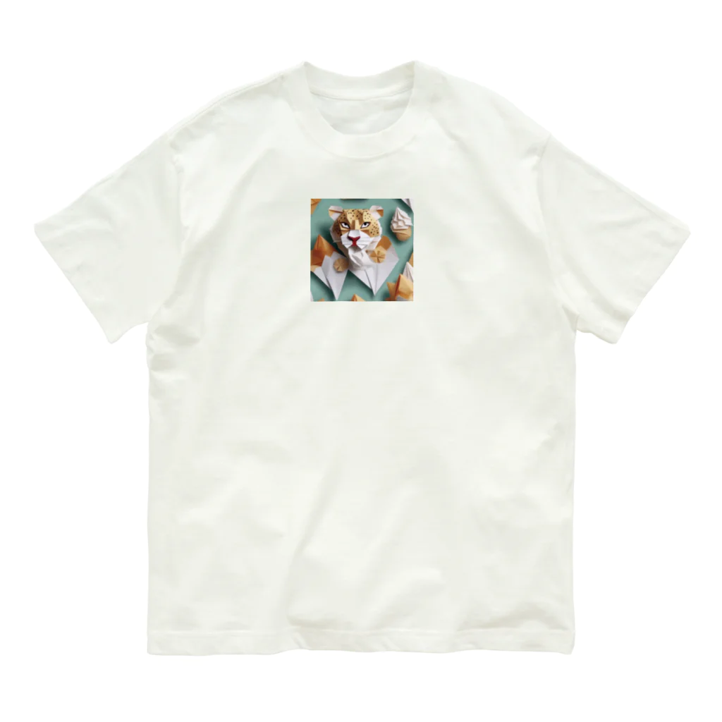 yumiceのice meets オリガミヒョウ オーガニックコットンTシャツ