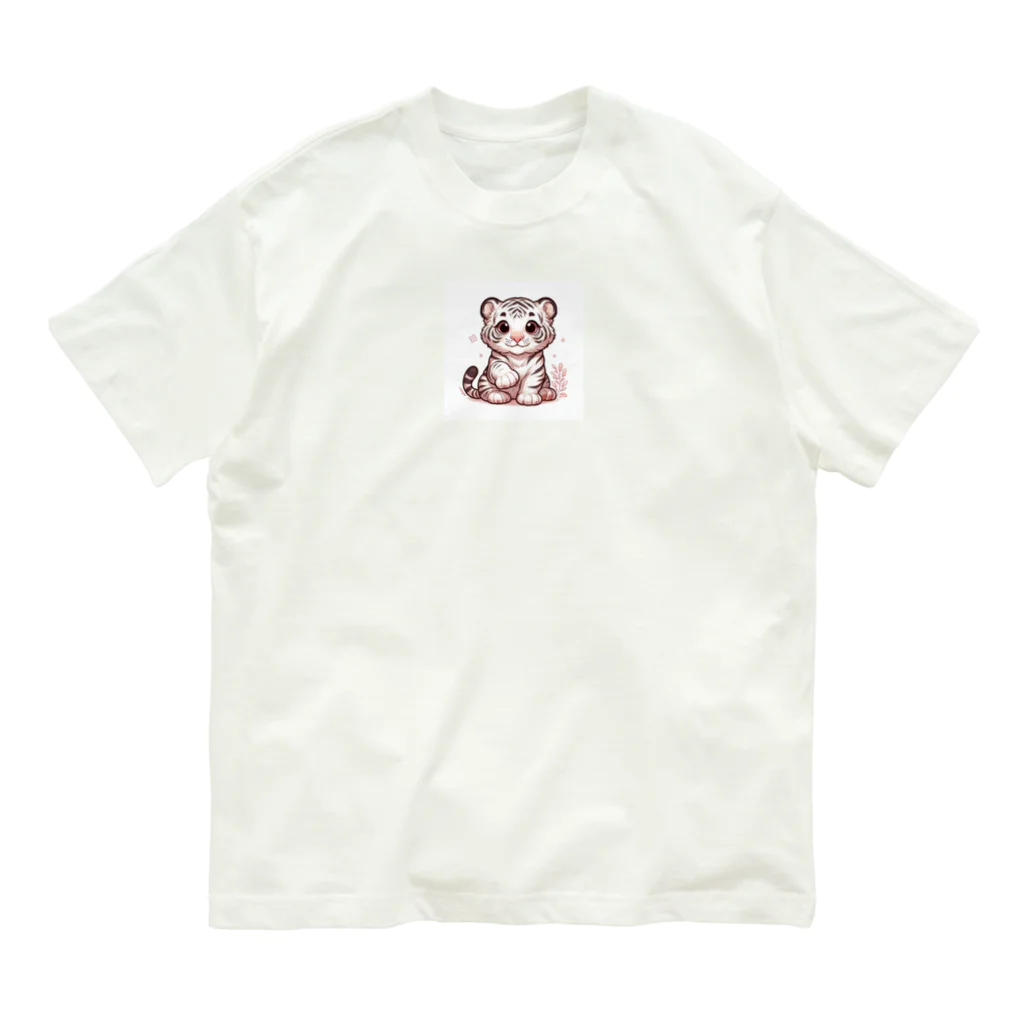 あにまるずのほわいとたいがー Organic Cotton T-Shirt