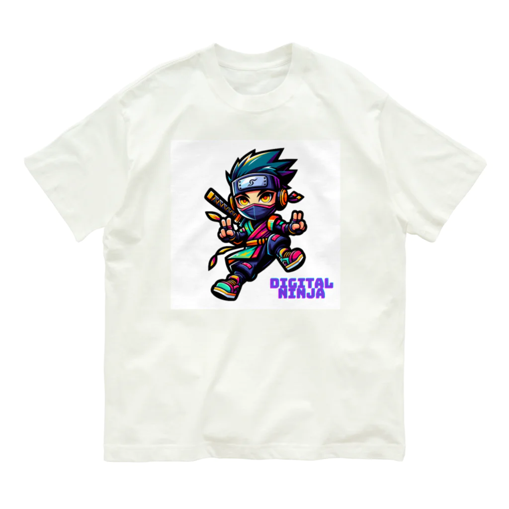 rsrsrsrsrの“Digital Ninja” ロゴ付き オーガニックコットンTシャツ