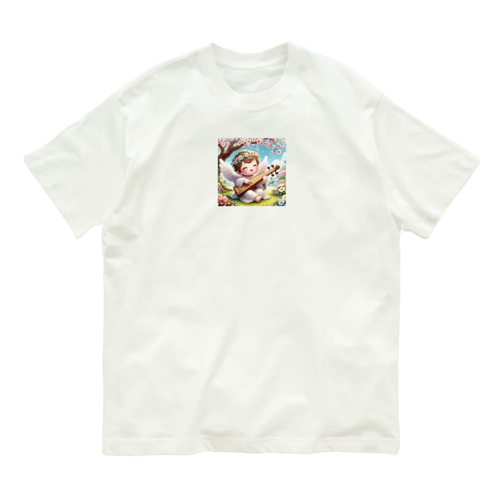 天使の館の琴を奏でる天使 Organic Cotton T-Shirt