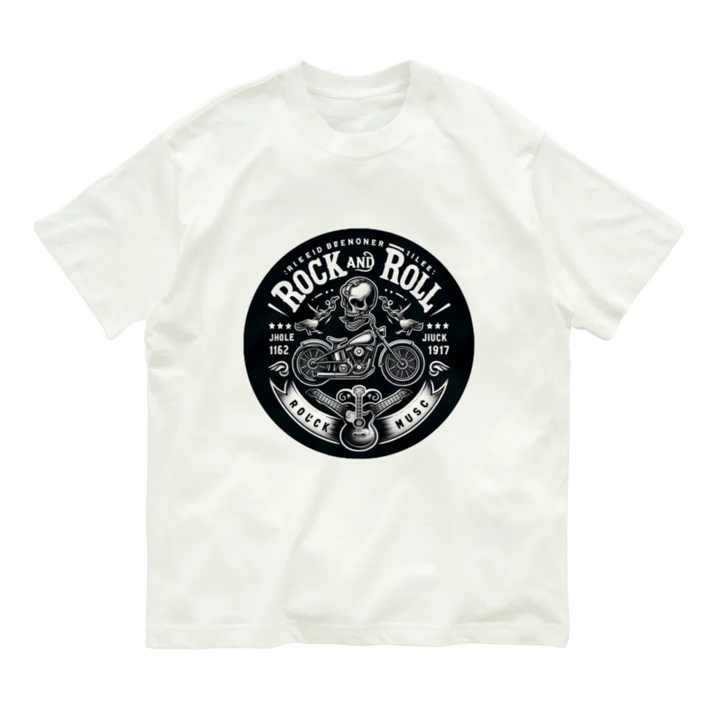 ロック堂のバイクアンドギター オーガニックコットンTシャツ