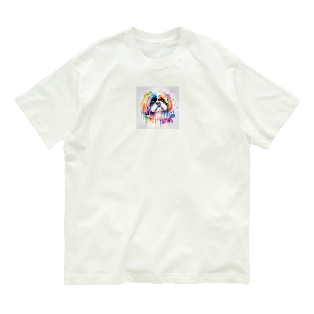 【ma chérie】A treasury of love.のカラフルシーズー オーガニックコットンTシャツ