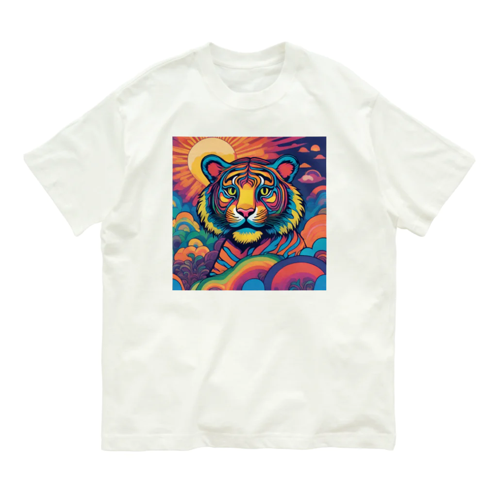 colorful-Nのカラフルなトラ オーガニックコットンTシャツ