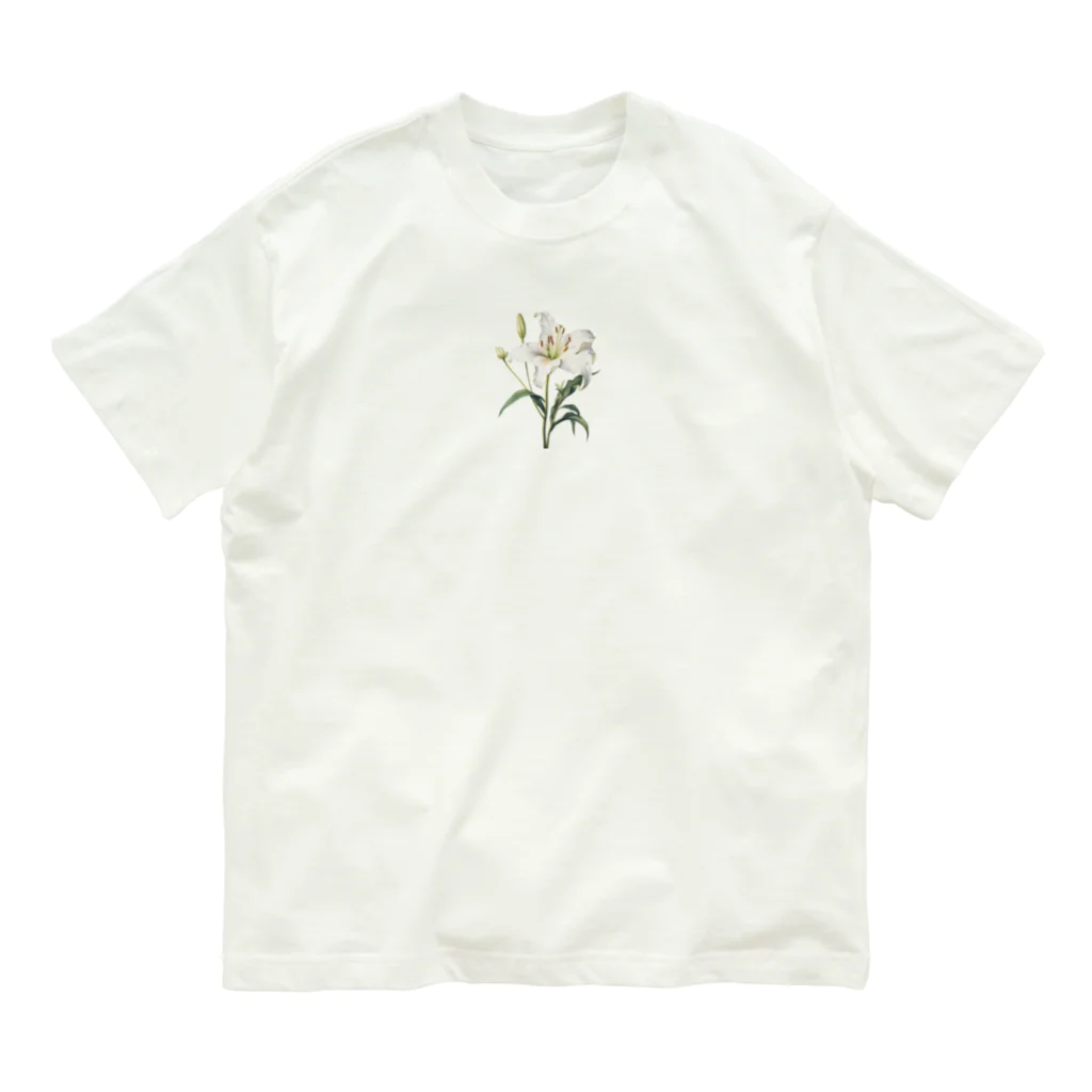 Q_kyuのアンティークリリー Organic Cotton T-Shirt