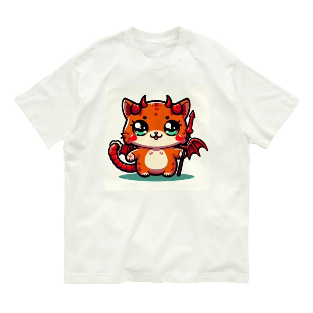 zuuu-の♪悪魔でかわいい猫の子♪ オーガニックコットンTシャツ