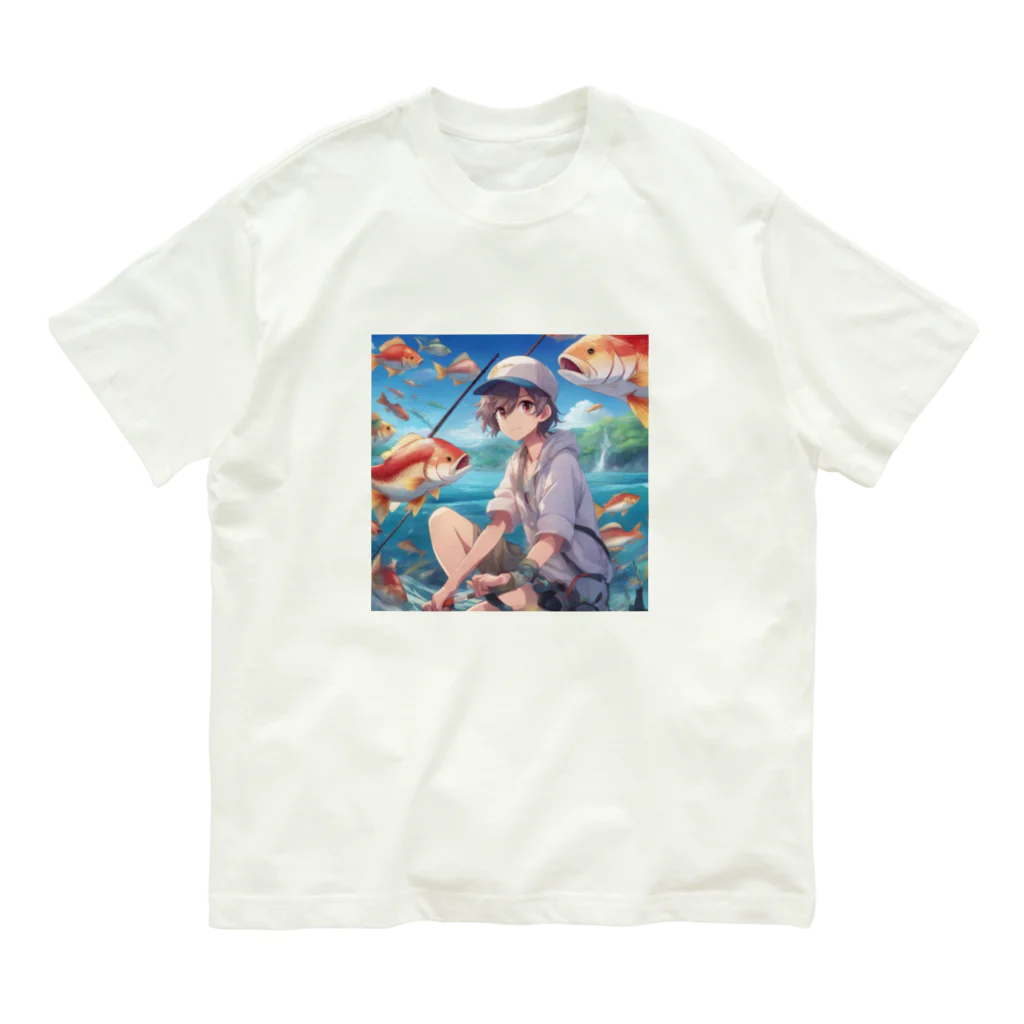 chillfishingの釣りガール爆釣！ オーガニックコットンTシャツ