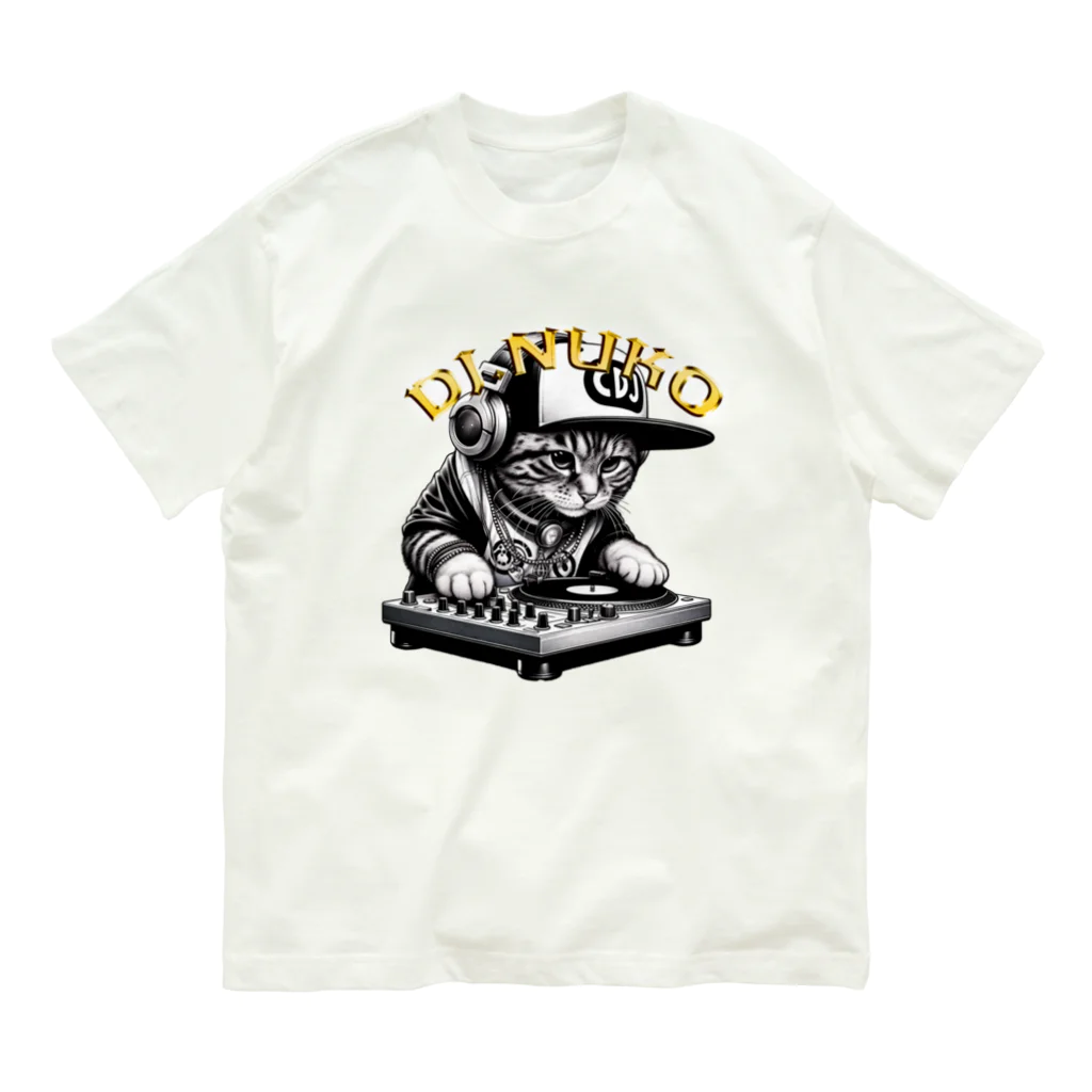 HIPHOPぬこ様のDJ.NUKO(DJ.ぬこ) オーガニックコットンTシャツ