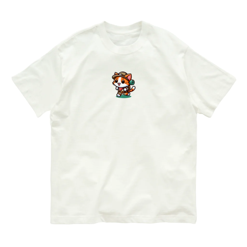 BinaryStoreの冒険好きな猫 オーガニックコットンTシャツ